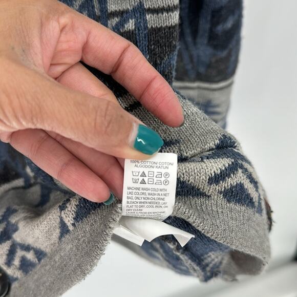 Ombre Shawl Cardigan Sweater grandpa native indigenous western size XL - Picture 9 of 9